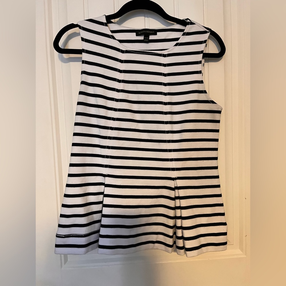 EUC Peplum Striped Top